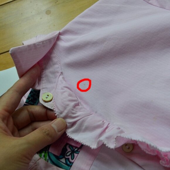 Lilly Pulitzer Pink Pinstripe Ruffle Collar Dress Long Sleeve Size 0 - Picture 7 of 14